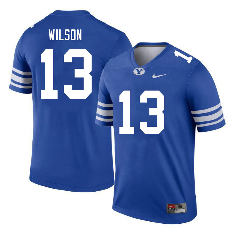 Men #13 Jaques Wilson BYU Cougars College Football Jerseys Sale-Royal - Click Image to Close
